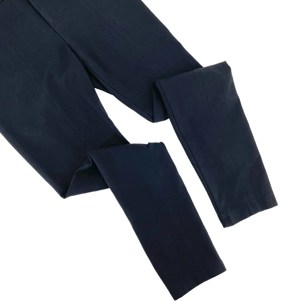 VINCE Black Ankle Zip Fly Double Button Pull On Stretchy Knit Work Career Pants